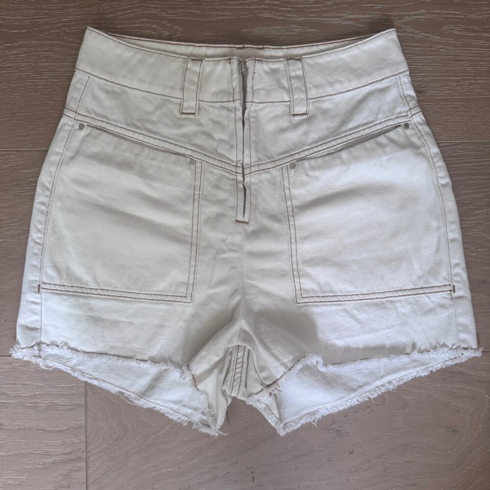 Ba&sh David Denim Shorts in Ecru size 2 - Picture 7 of 15